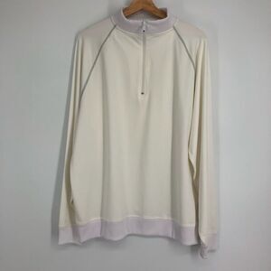 Footjoy Mens Sweatshirt Size Large‎ White Quarter Zip 1/4 Pullover Mockneck